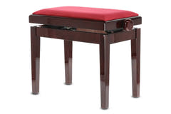 GEWA panca per pianoforte Deluxe - mogano highgloss (seduta rosso Dark)
