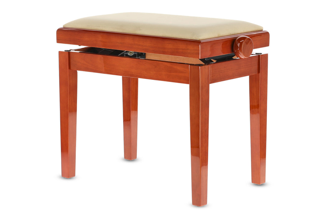 GEWA Sgabello per pianoforte Deluxe - Cherry tree highgloss (seduta Beige)