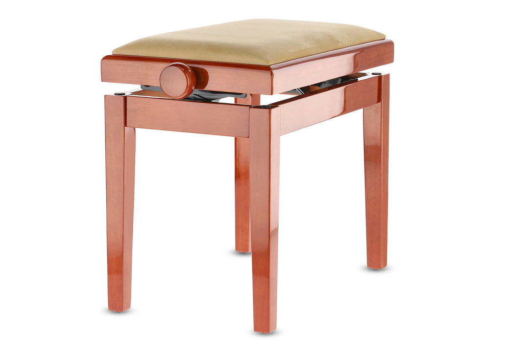 GEWA Sgabello per pianoforte Deluxe - Cherry tree highgloss (seduta Beige)