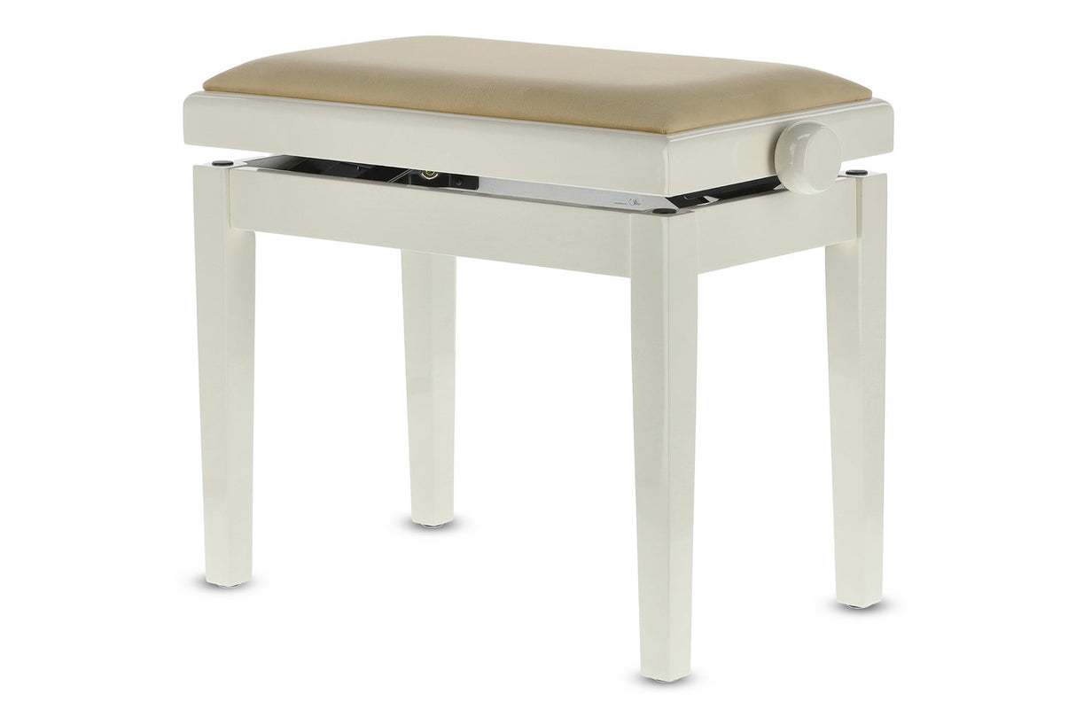 GEWA Piano bench Deluxe - Ivory high gloss (Beige seat)