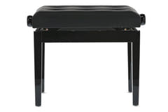 GEWA Piano bench Deluxe Leather Black, Highgloss - Black cover made of pelle sintetica