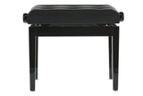 GEWA Piano bench Deluxe Leather Black, Highgloss - Black cover made of artificial leather