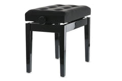 GEWA Piano bench Deluxe Leather Black, Highgloss - Black cover made of pelle sintetica