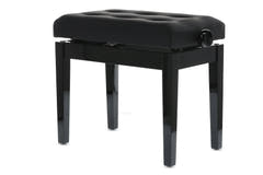 GEWA Piano bench Deluxe Leather Black, Highgloss - Black cover made of pelle sintetica