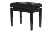 GEWA Piano bench Deluxe Leather Black, Highgloss - Black cover made of artificial leather