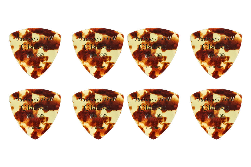 Pick Boy Vintage Classic T-Shell plettri, triangolari, 1,00 mm, 8 pezzi