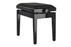GEWA panca per pianoforte Deluxe Autolift Vinyl - Black lucido (seduta nera)