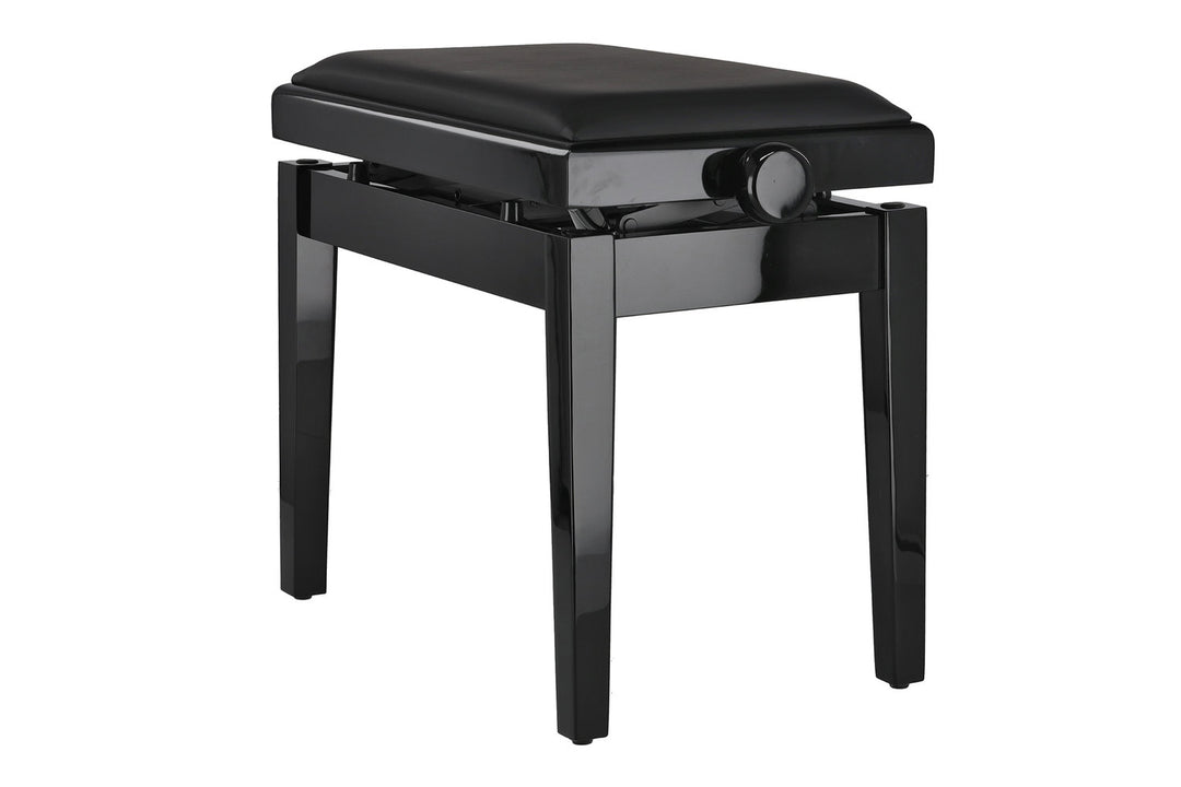 GEWA panca per pianoforte Deluxe Autolift Vinyl - Black lucido (seduta nera)