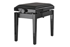 GEWA panca per pianoforte Deluxe Autolift Vinyl - Black lucido (seduta nera)