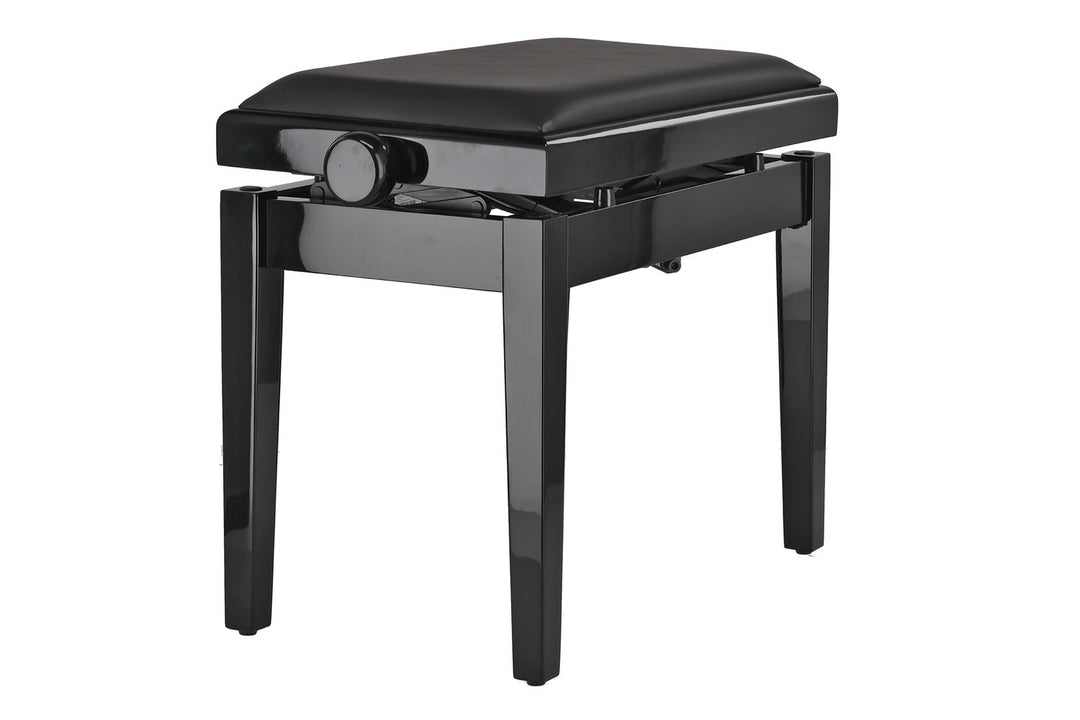 GEWA panca per pianoforte Deluxe Autolift Vinyl - Black lucido (seduta nera)