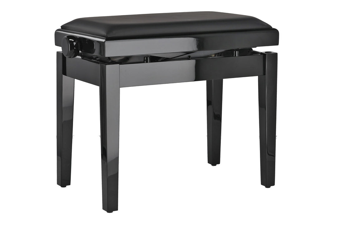 GEWA panca per pianoforte Deluxe Autolift Vinyl - Black lucido (seduta nera)