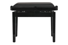GEWA panca per pianoforte Deluxe Autolift Vinyl - Black lucido (seduta nera)