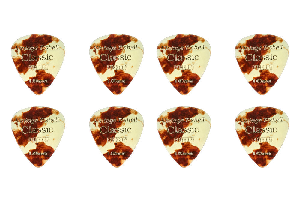 Pick Boy Vintage Classic T-Shell plettri, corti, 1,00 mm, 8 pezzi