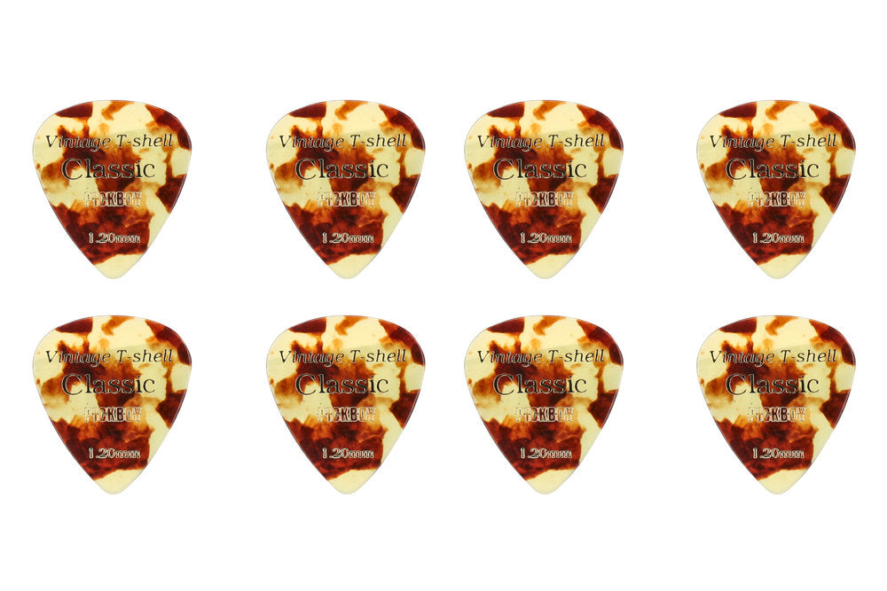 plettri Pick Boy Vintage Classic T-Shell, corti, 1,20 mm, 8 pz.