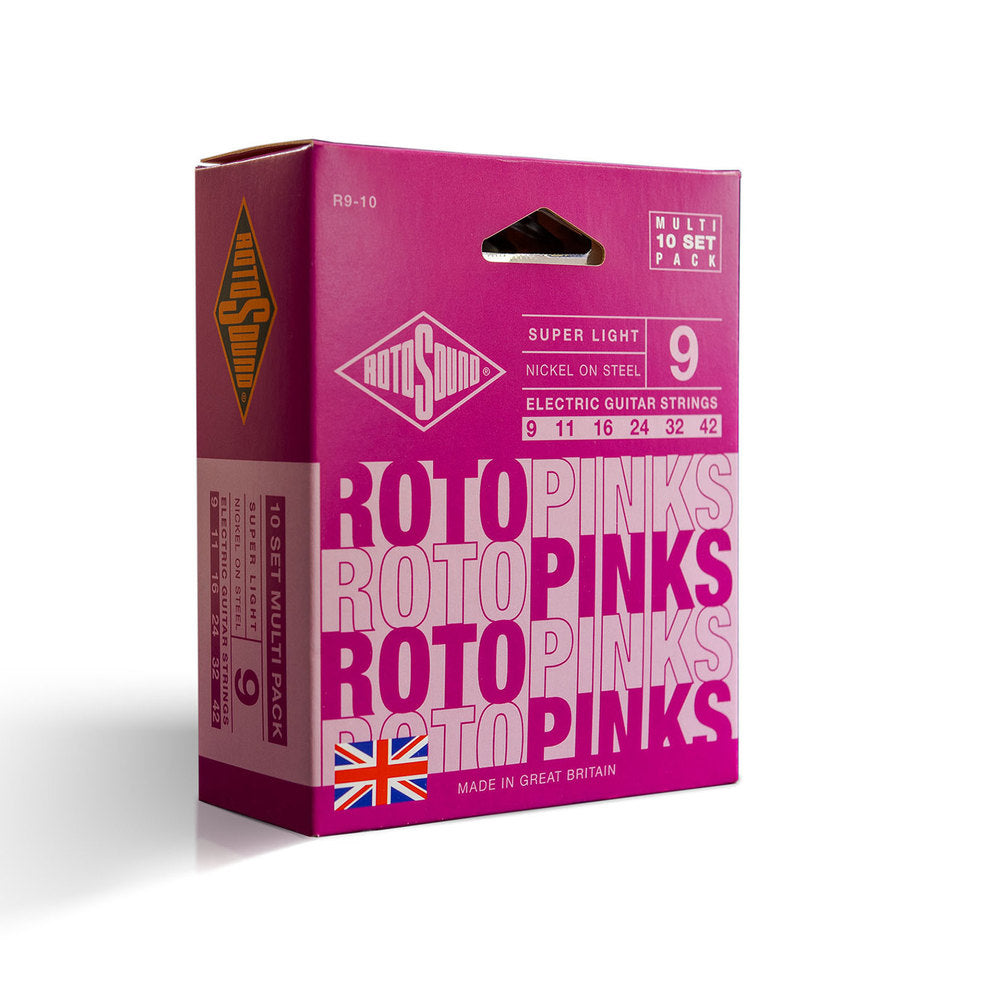 Rotosound Roto Pinks R9-10 corde per chitarra elettrica 9-42, 10 set