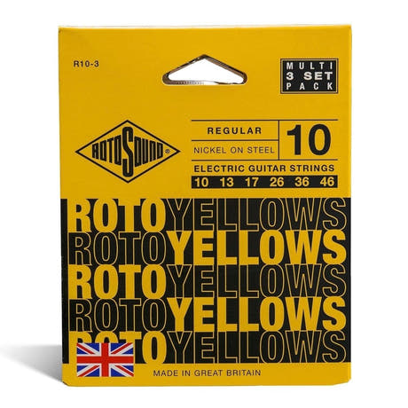 Rotosound Roto Yellows R10-3 corde per chitarra elettrica 10-46, 3 set