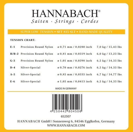 Hannabach 815 A5 corda per basso da chitarre classiche, super Low tension