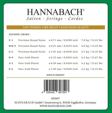 Corda per basso Hannabach 825 A5 per chitarra classica, bassa tensione