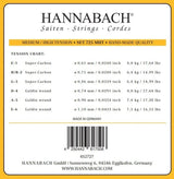 Hannabach Strings for classic guitar Series 725 Medium/High Tension Goldin - Set of 3 bass (7257MHT)