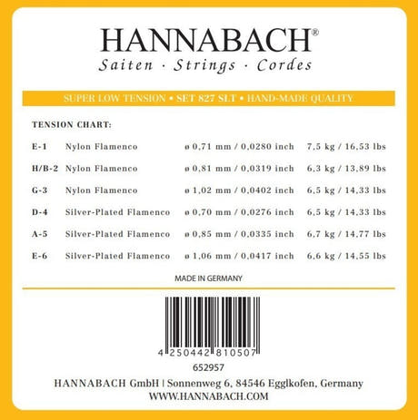 Hannabach 827 set per acuti E1, H/B2 e G3, super bassa tensione