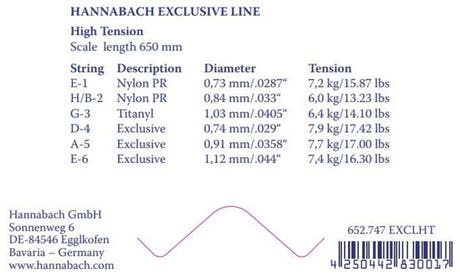Hannabach Exclusive H/B2 corda acuta, chitarra classica, alta tensione