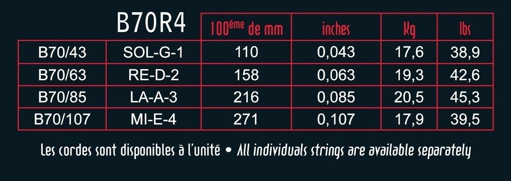 Corde per basso a 4 corde Savarez B70R4 Hexagonal Explosion, Ricco