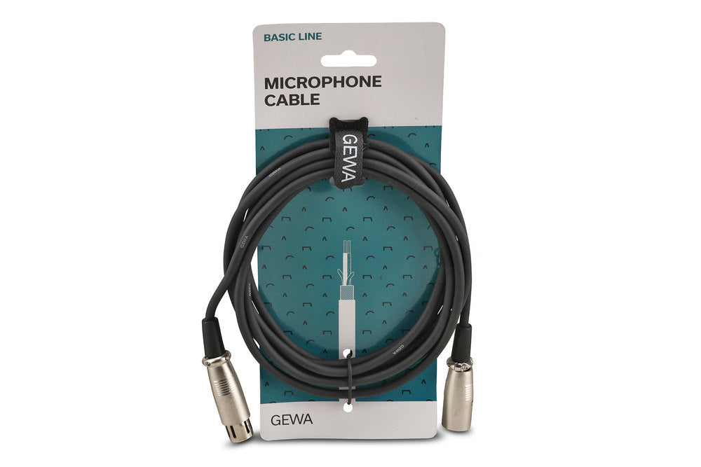 GEWA Basic Line cavo per microfono 3 m, XLR femmina a XLR maschio