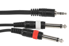 GEWA Basic Line cavo a Y 3 m, mini-jack da 3,5 mm a 2 x jack mono