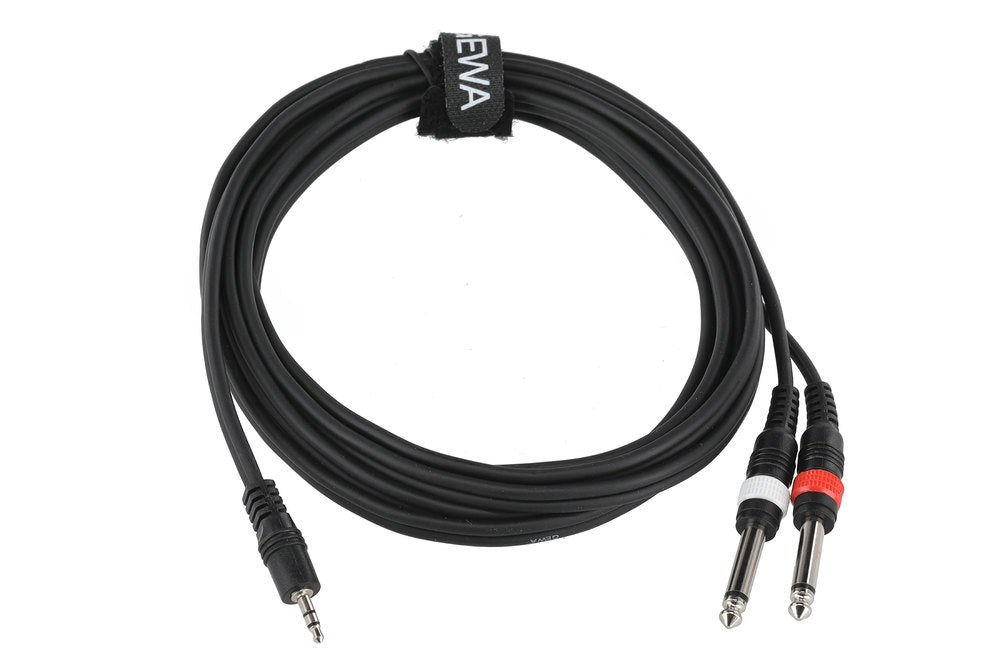 GEWA Basic Line cavo a Y 3 m, mini-jack da 3,5 mm a 2 x jack mono