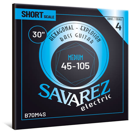 Savarez B70M4S Hexagonal Explosion basso a 4 corde, medium short scale
