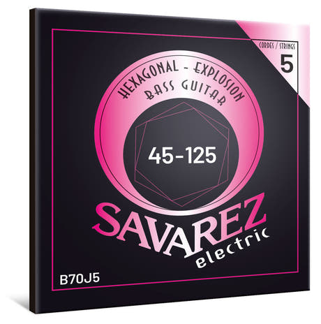 Savarez B70J5 Hexagonal Explosion corde per basso a 5 corde, medium