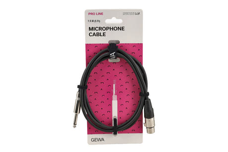 Cavo microfonico GEWA Pro Line 1,5 m, XLR femmina a jack mono