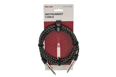 GEWA Pro Line cavo per strumenti 3 m, tweed bianco-nero, jack dritto