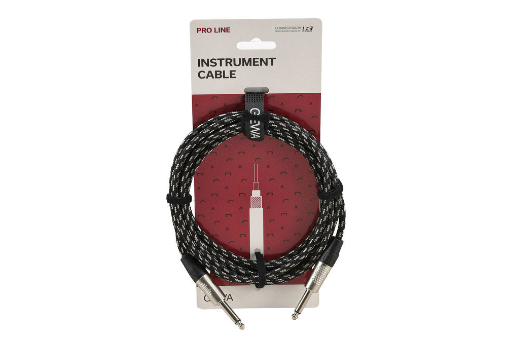 GEWA Pro Line cavo per strumenti 3 m, tweed bianco-nero, jack dritto
