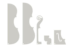 GEWA sagoma per contorni Guarneri Kochanski 1741 per violino, 5 pezzi