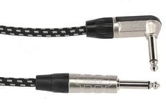 Cavo per strumenti GEWA Pro Line 6 m, tweed bianco e nero, jack angolato