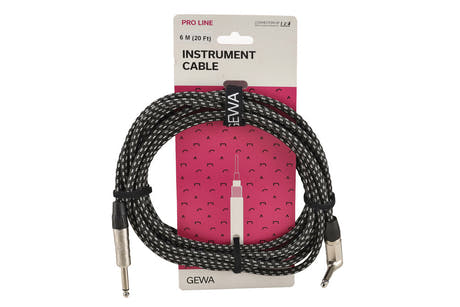 Cavo per strumenti GEWA Pro Line 6 m, tweed bianco e nero, jack angolato