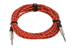GEWA Pro Line cavo per strumenti 6 m, tweed nero-rosso, jack diritto