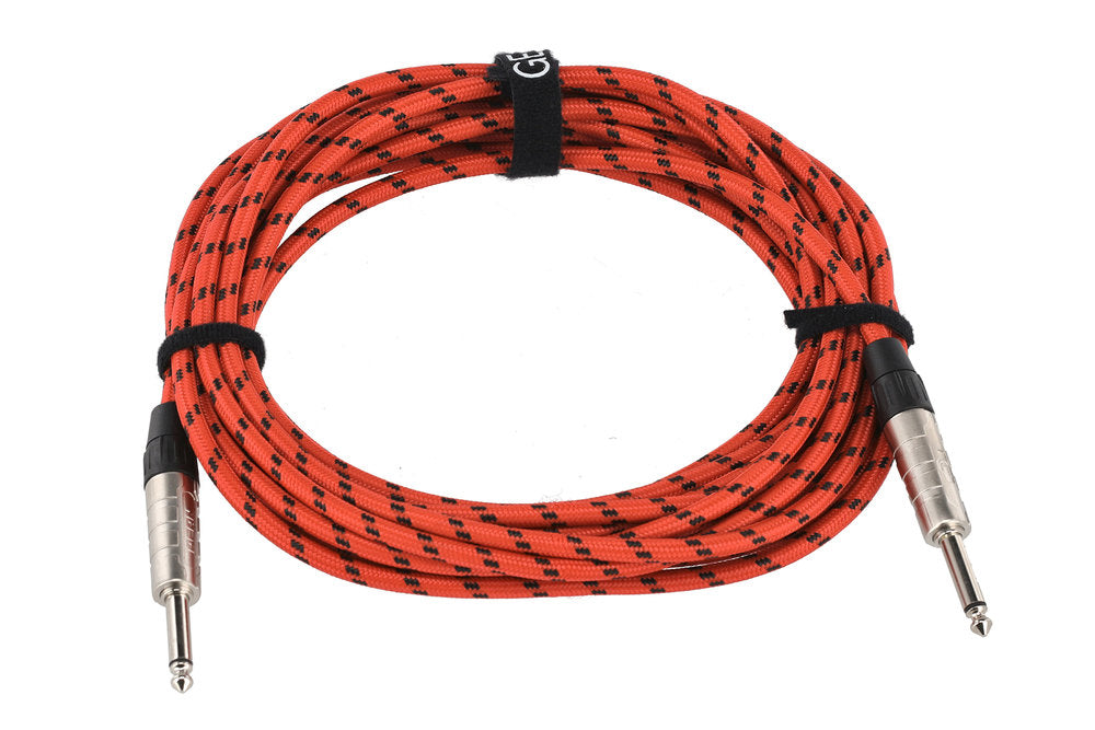 GEWA Pro Line cavo per strumenti 6 m, tweed nero-rosso, jack diritto