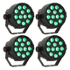 LED Spot Multicolor con telecomando (12x3W) 4 Pezzi Bundle