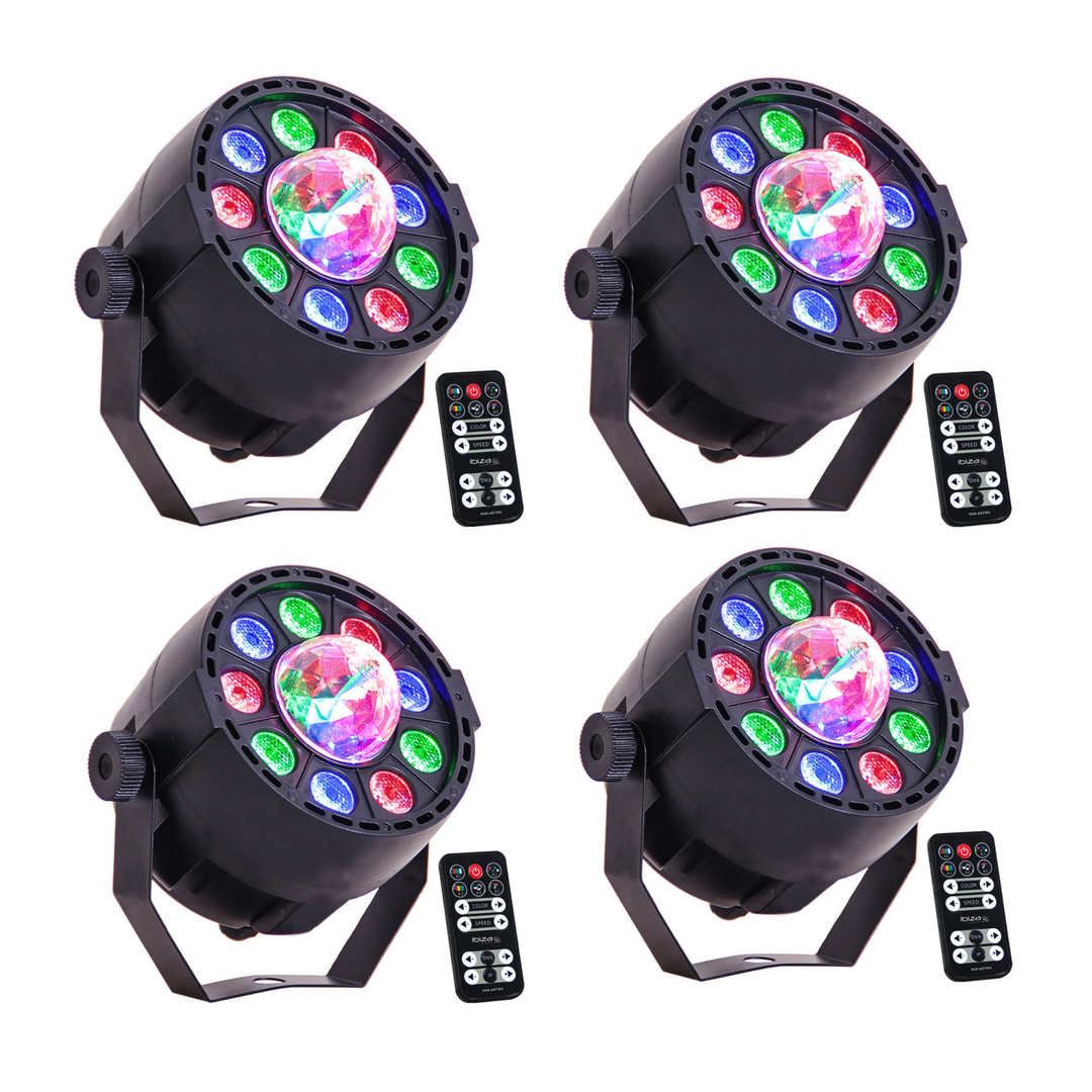 LED PAR-ASTRO 2-in-1 Luci da discoteca 4 Pezzi Bundle