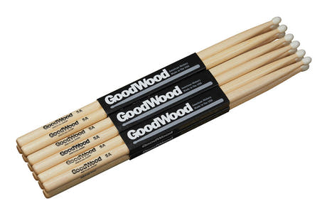 Vater Goodwood 5A bacchette per batteria, hickory di 2ª scelta, punta in nylon