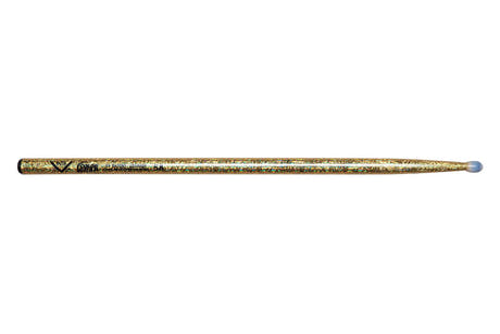 Bacchette per batteria Vater Color Wrap 5A Gold Sparkle, hickory, punta in nylon