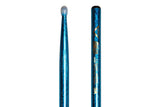 Vater Color Wrap 5A Blue Sparkle bacchette per batteria, hickory, punta in nylon