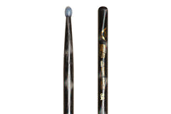 Vater Color Wrap 5A Black Optic bacchette per batteria, hickory, punta in nylon