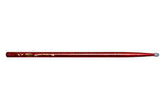 Bacchette per batteria Vater Color Wrap 5A Red Sparkle, hickory, punta in nylon