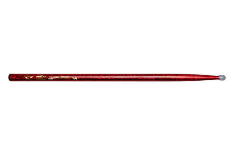 Bacchette per batteria Vater Color Wrap 5A Red Sparkle, hickory, punta in nylon