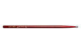 Bacchette per batteria Vater Color Wrap 5A Red Sparkle, hickory, punta in nylon