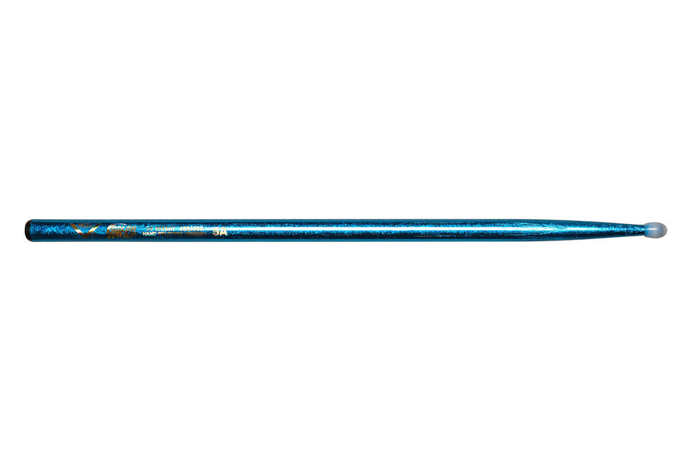 Vater Color Wrap 5A Blue Sparkle bacchette per batteria, hickory, punta in nylon