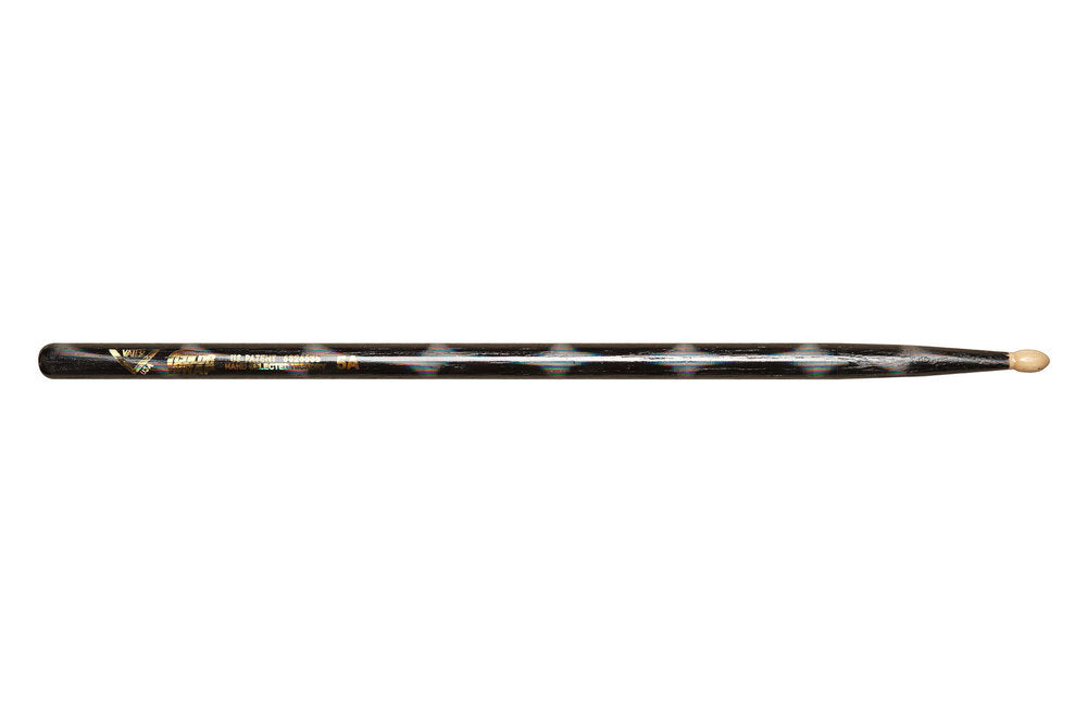 Vater Color Wrap 5A Black Optic bacchette per batteria, hickory, punta in legno